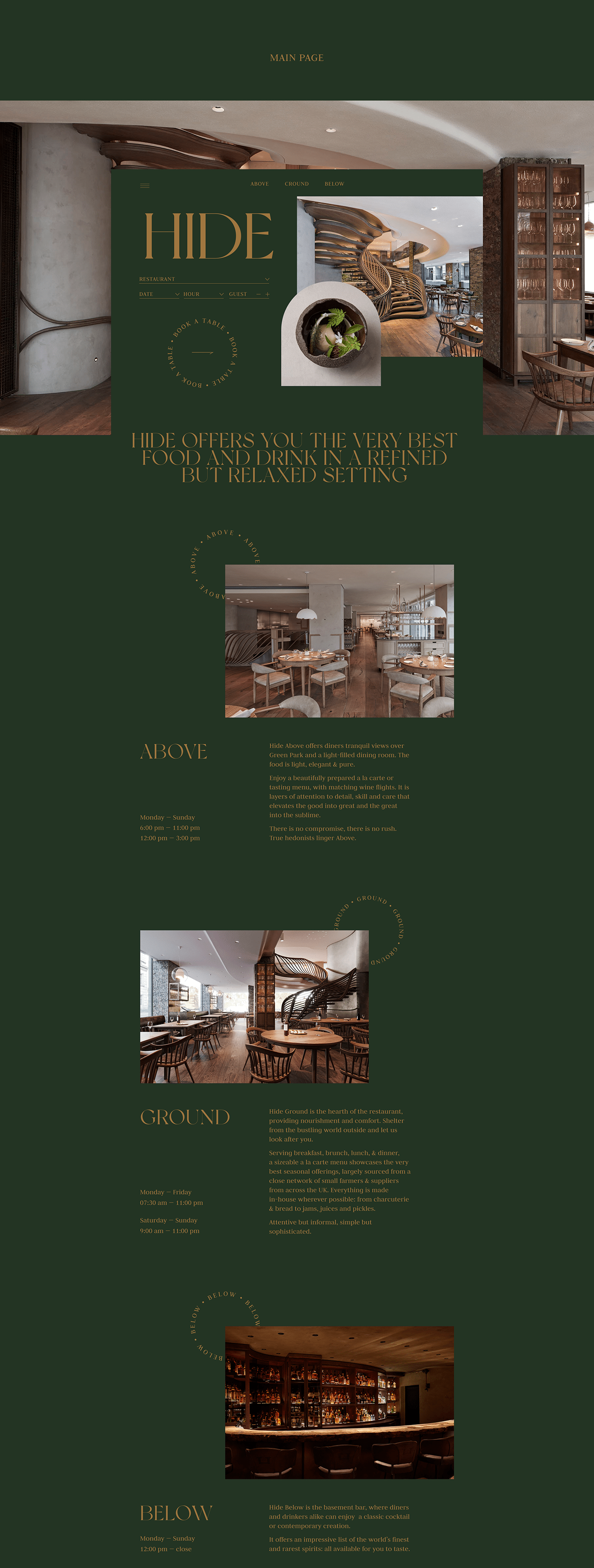 Booking concept interior design  redesign restaurant ux/ui Web Design  website for restaurant дизайн интерьера ресторан