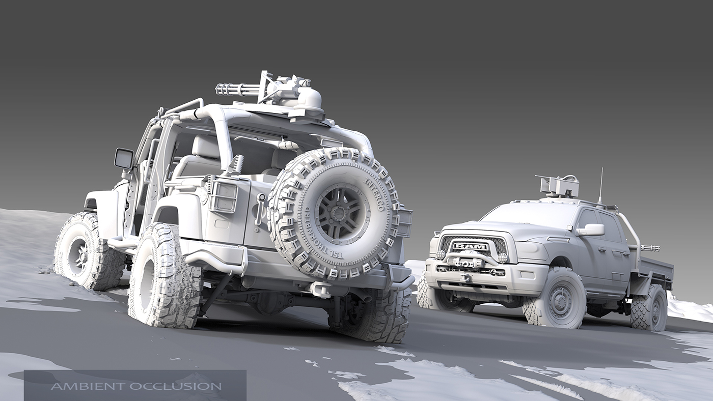 CGI keyshot jeep Military Off-Road Patrol automotive  
