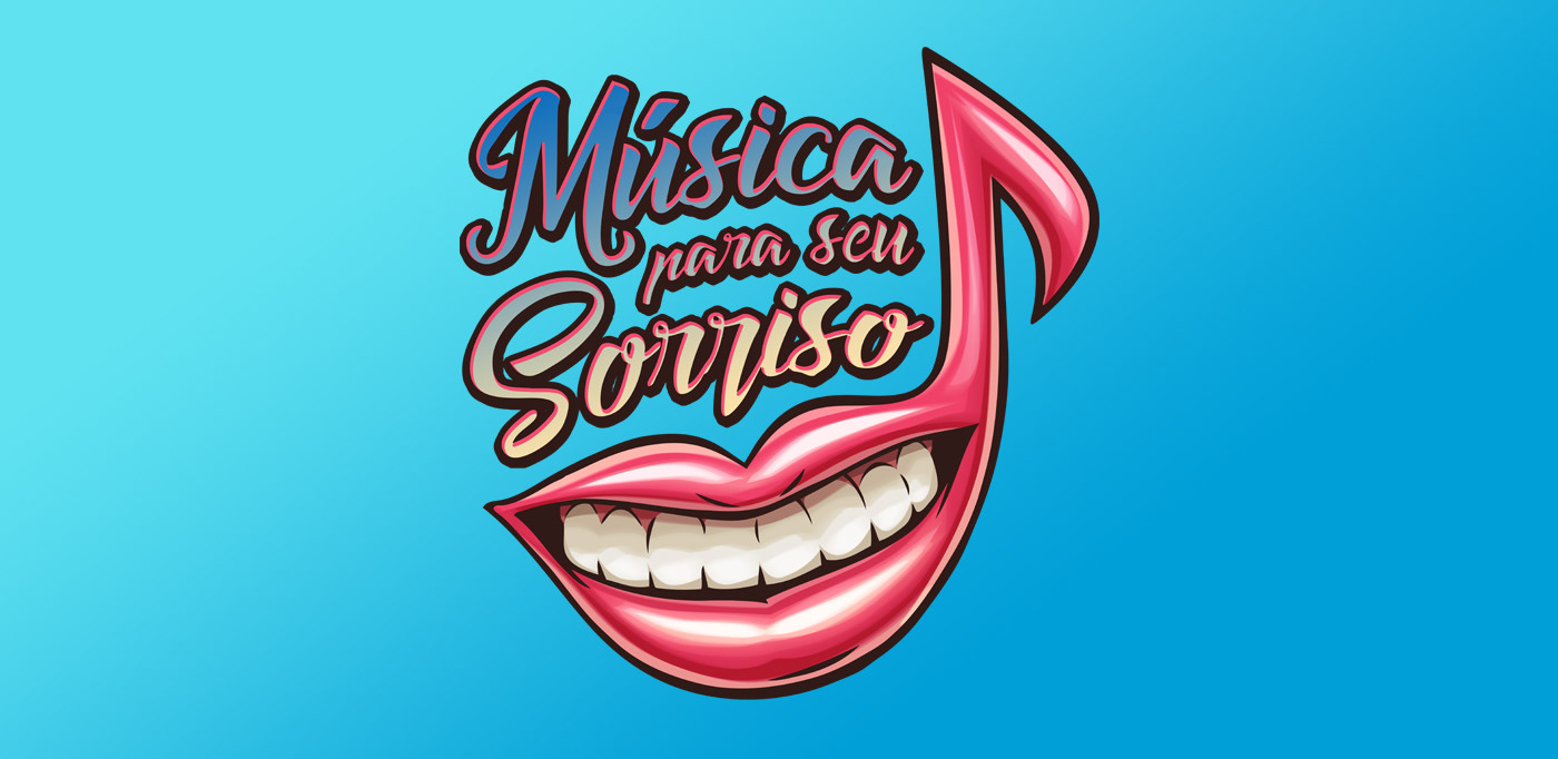 Mouth smile music boca Pop Art comics cartoon Odontologia dentista ad