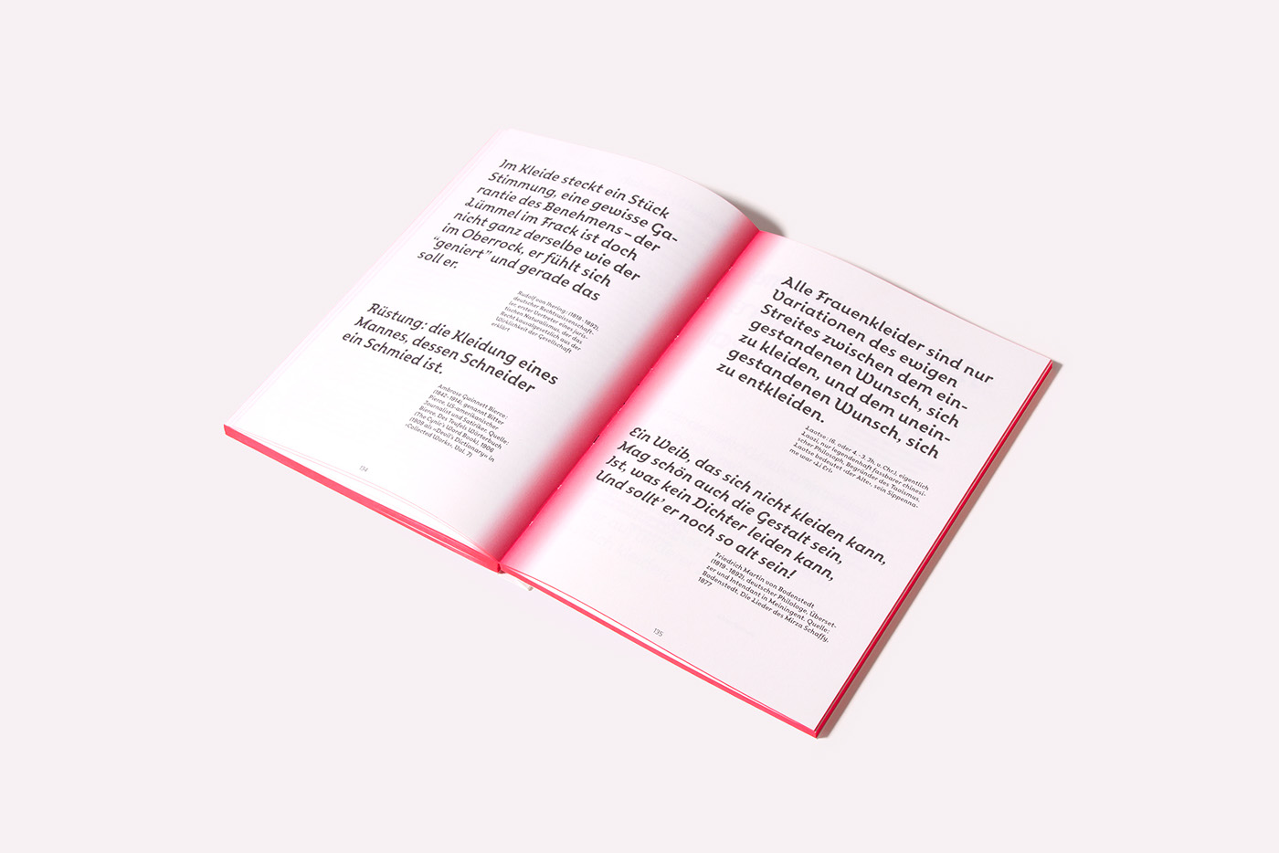 kleide book edition clean embossing debossing elegant gradient pink