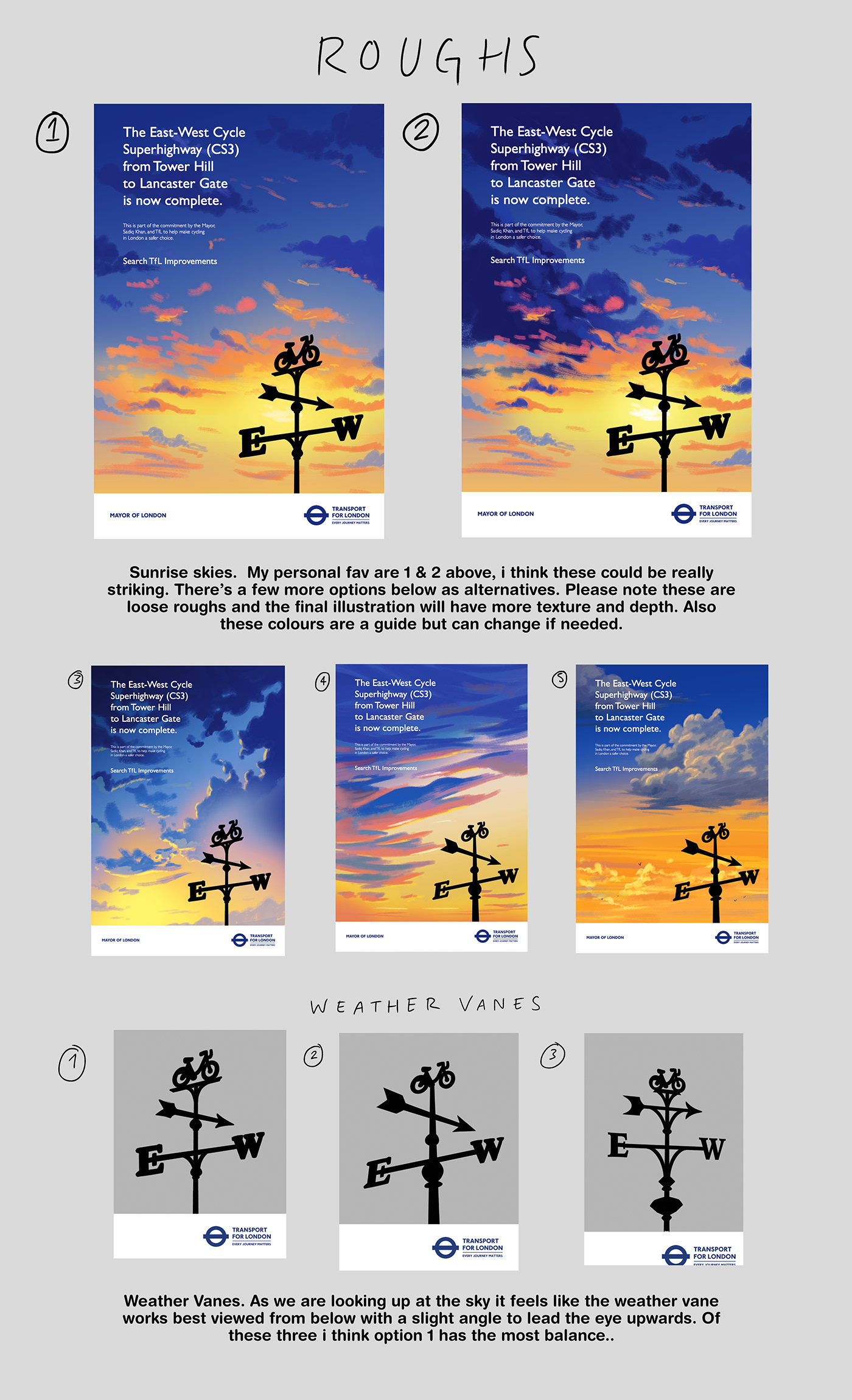 SKY tfl poster ILLUSTRATION  Digital Art  sky painting weather vane Illustrator