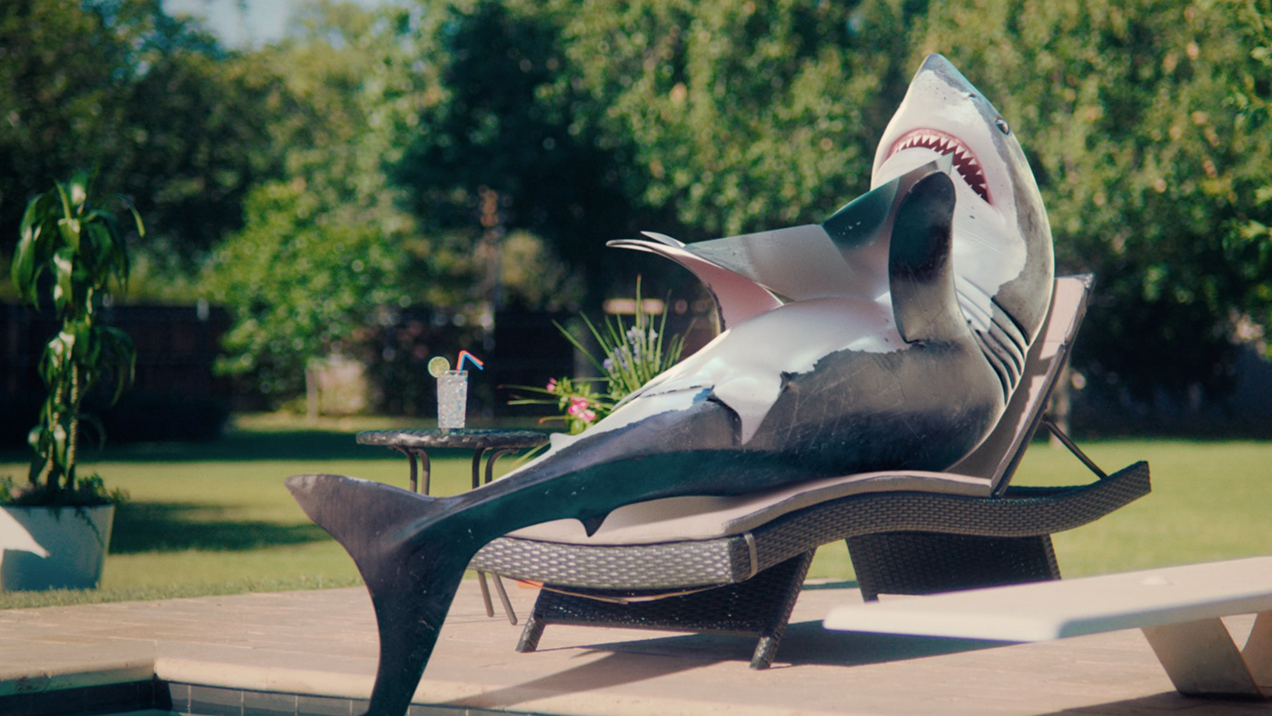 Discovery Channel Shark Week backyard Pool cinamatography Home Depot jaws barbeque colorgrading sharks