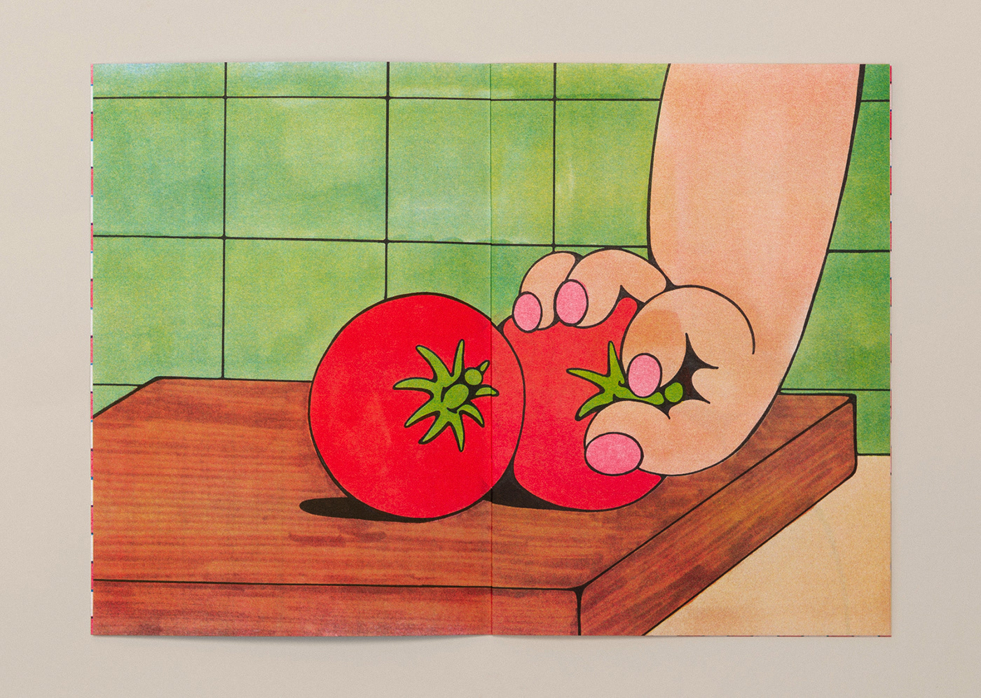 colorful Drawing  Food  food illustration Fruit ILLUSTRATION  Marker risograph still life Zine 