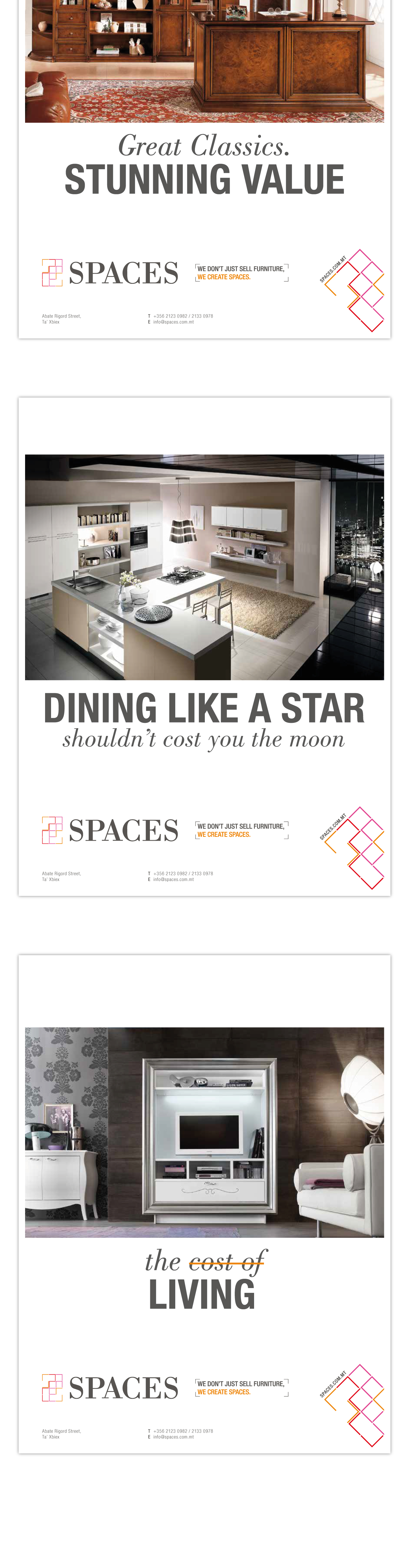 spaces furniture branding and web