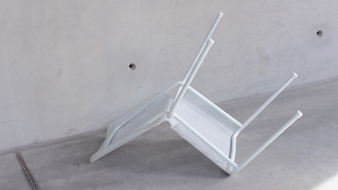 metal Feminin chair perforated Calligaris model rapid prototype soft Phoenix