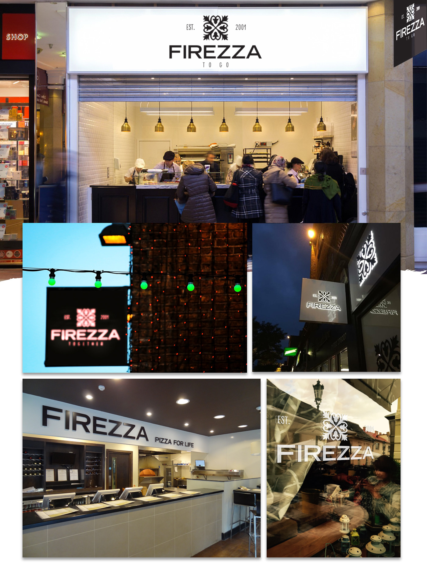 branding  creative drone firezza marketing   Outfly Packaging Pizza print Website