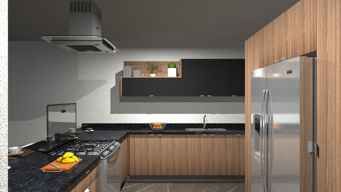 promob cocina Interior diseño diseño industrial Renders 3D