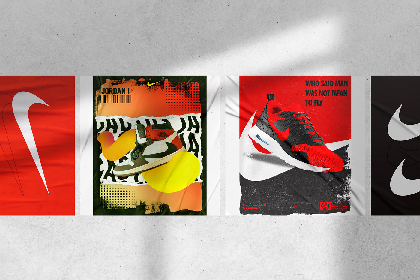 ads designer graphics marketing   Nike photoshop poster Poster Design sneakers Social media post