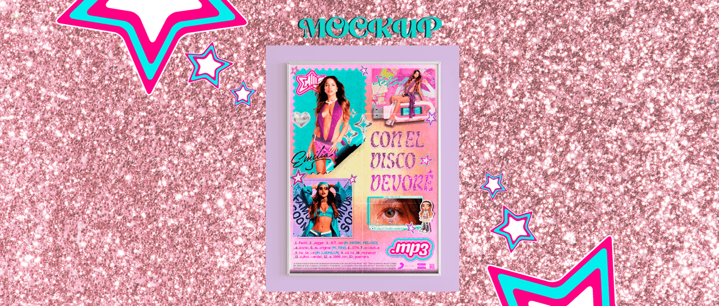 graphic design  poster Poster Design Y2K mp3 girlie cute pink argentina diseño gráfico