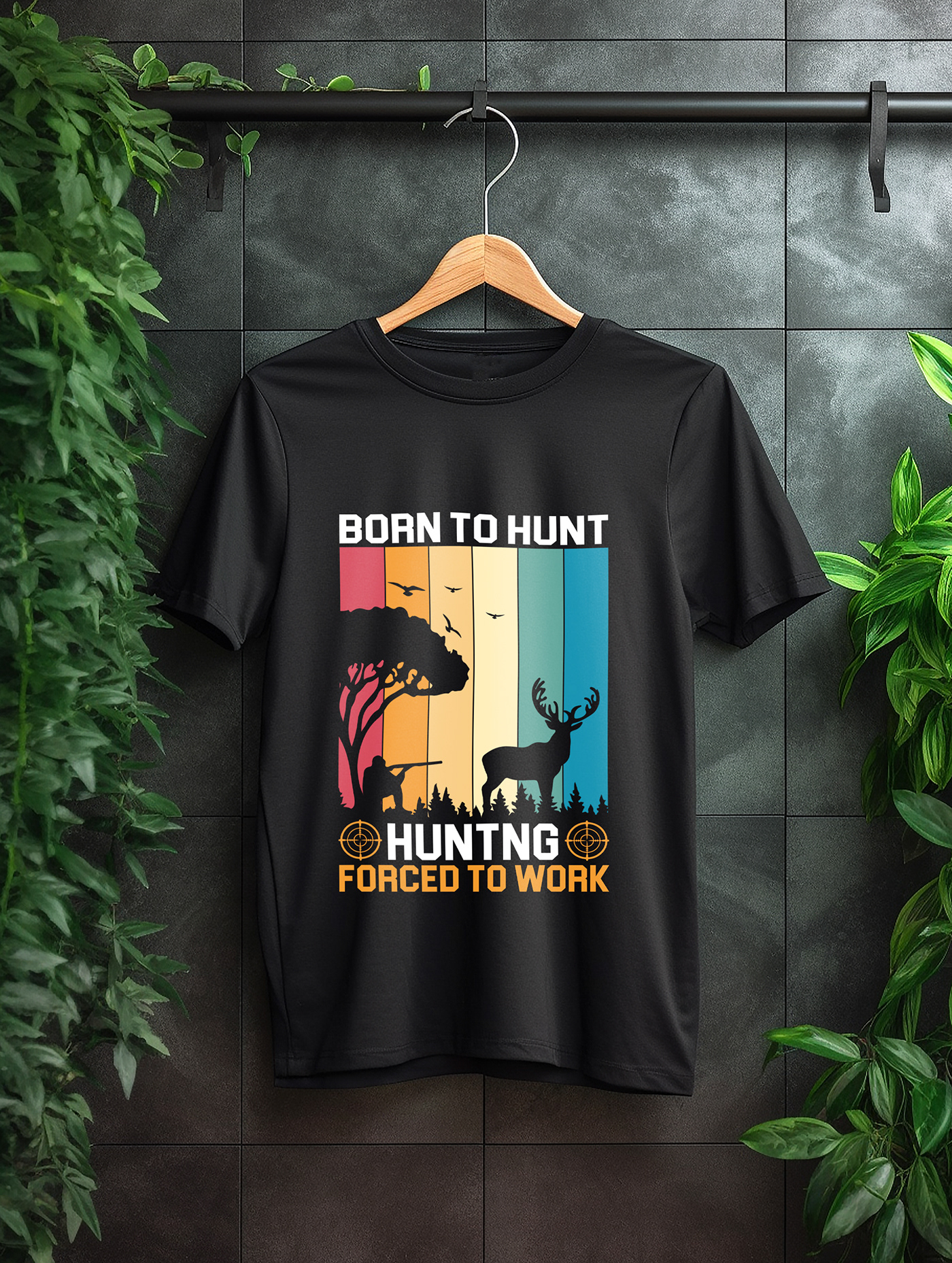 clothes, t-shirt, colours, front, hunting, print, shirt, signs, tee, textile, wear, apparel, art, bl