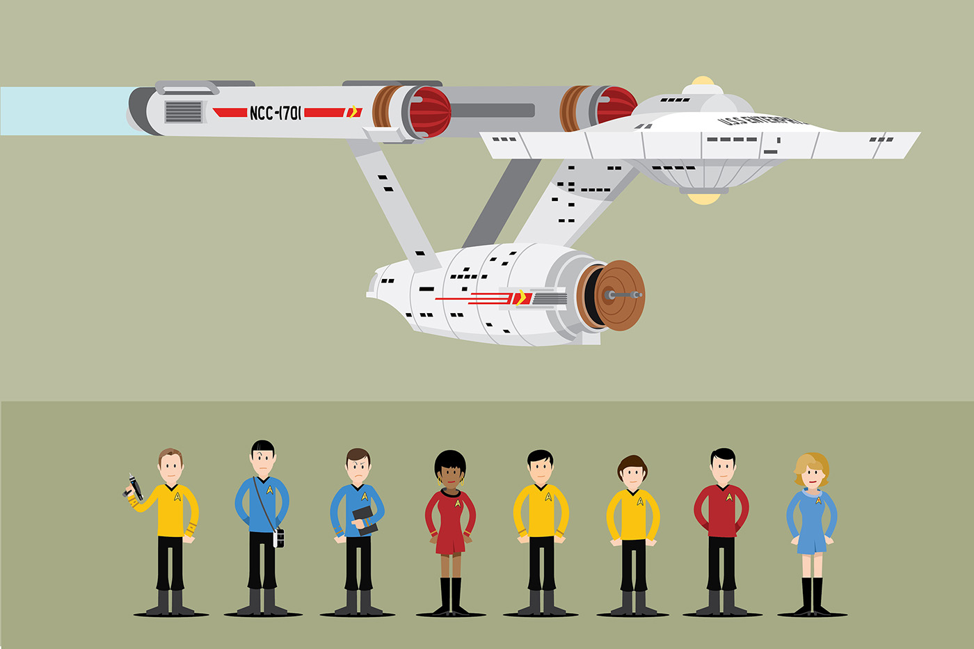 star wars Star Trek firefly geek science fiction ILLUSTRATION  vector