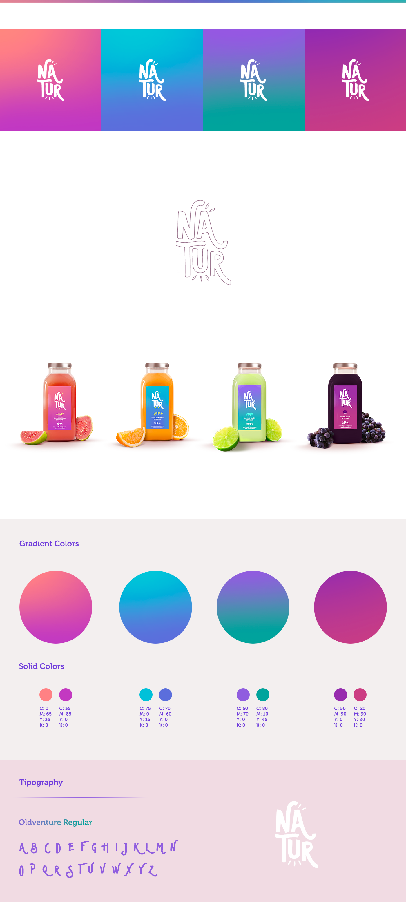 branding  juice natur colors Keyvisual suco marca reference fonts design