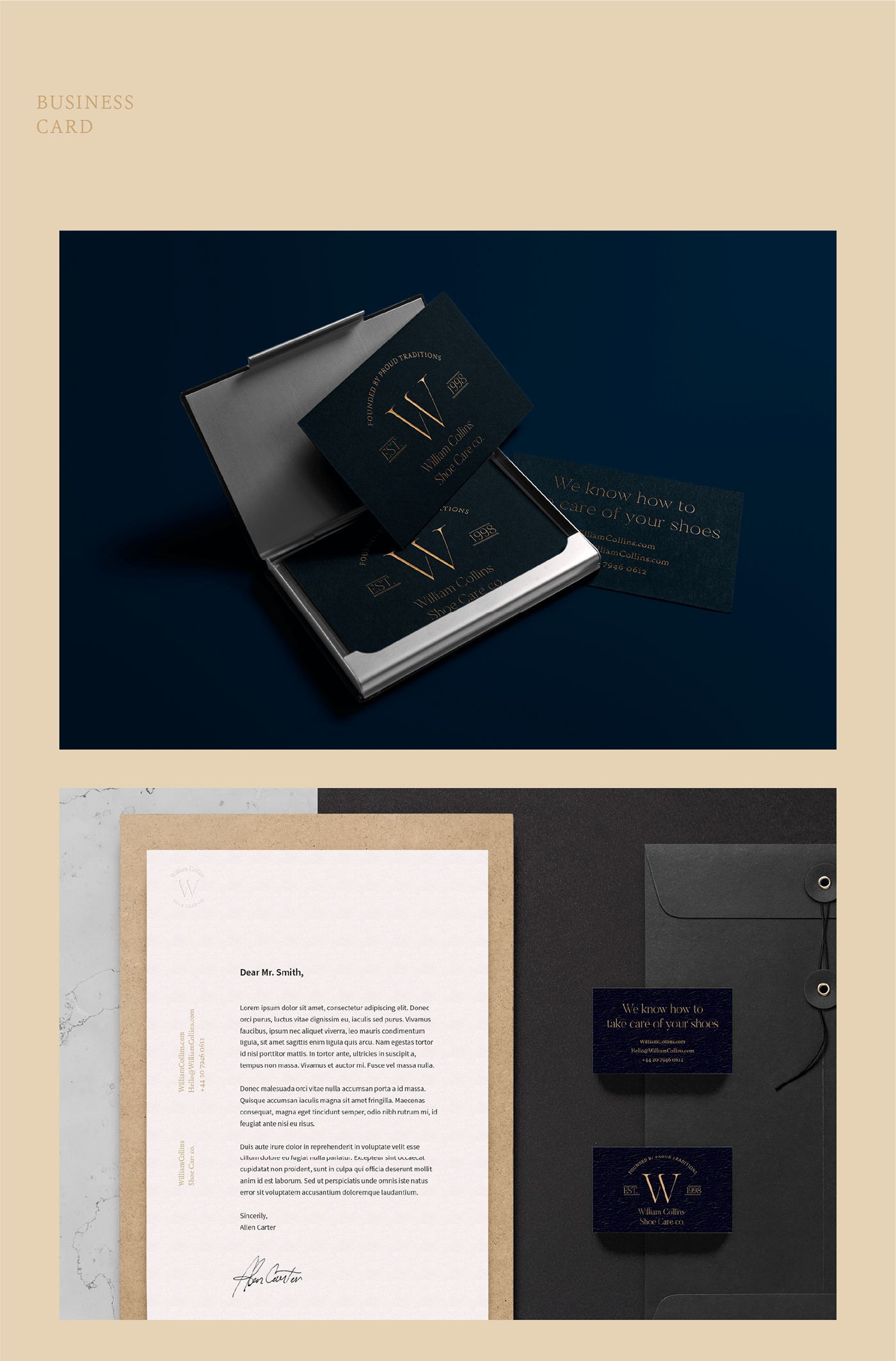 blue and gold brand identity branding  concept heritage brand Shoe Care vintage brand