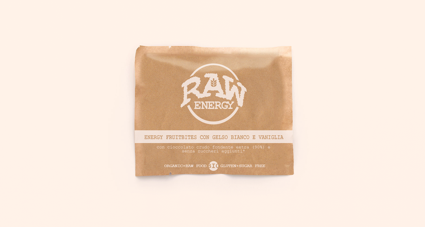 rawenergy raw design Food  gluten+free logo brand identity
