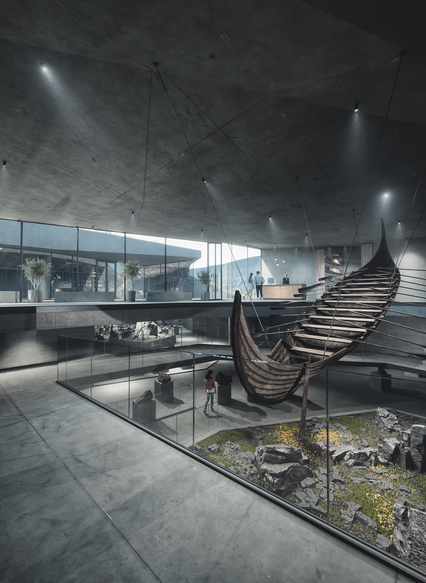 3D architect architecture archviz coffee shop Competition exterior Render visualization iceland