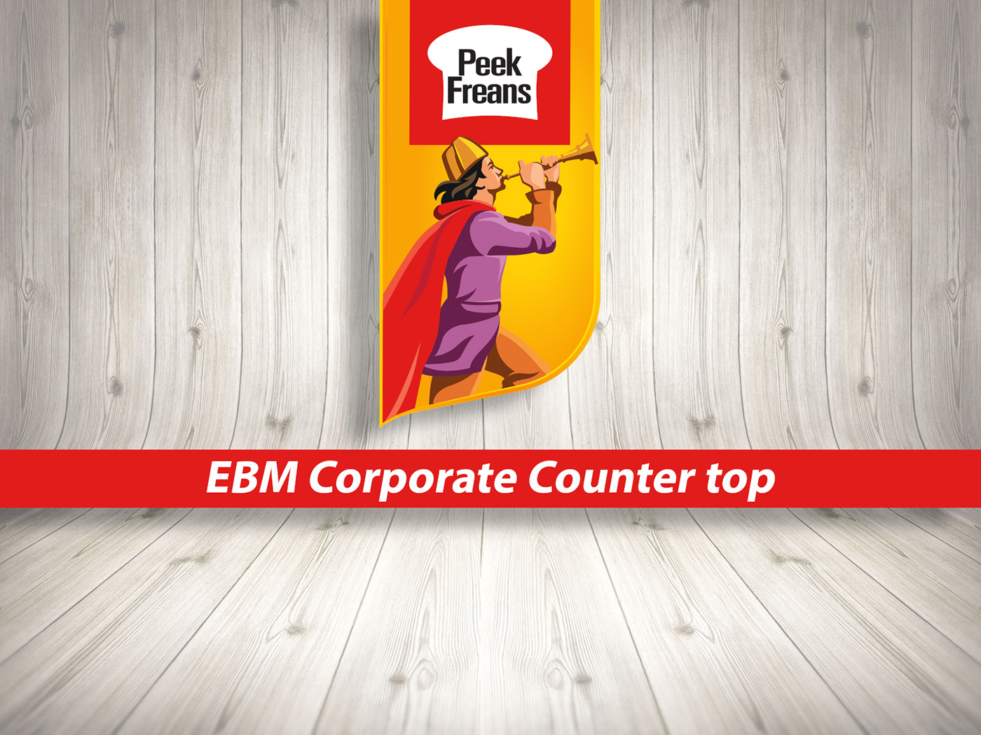 ebm corporate counter top Display concept posm pop pos Stand red