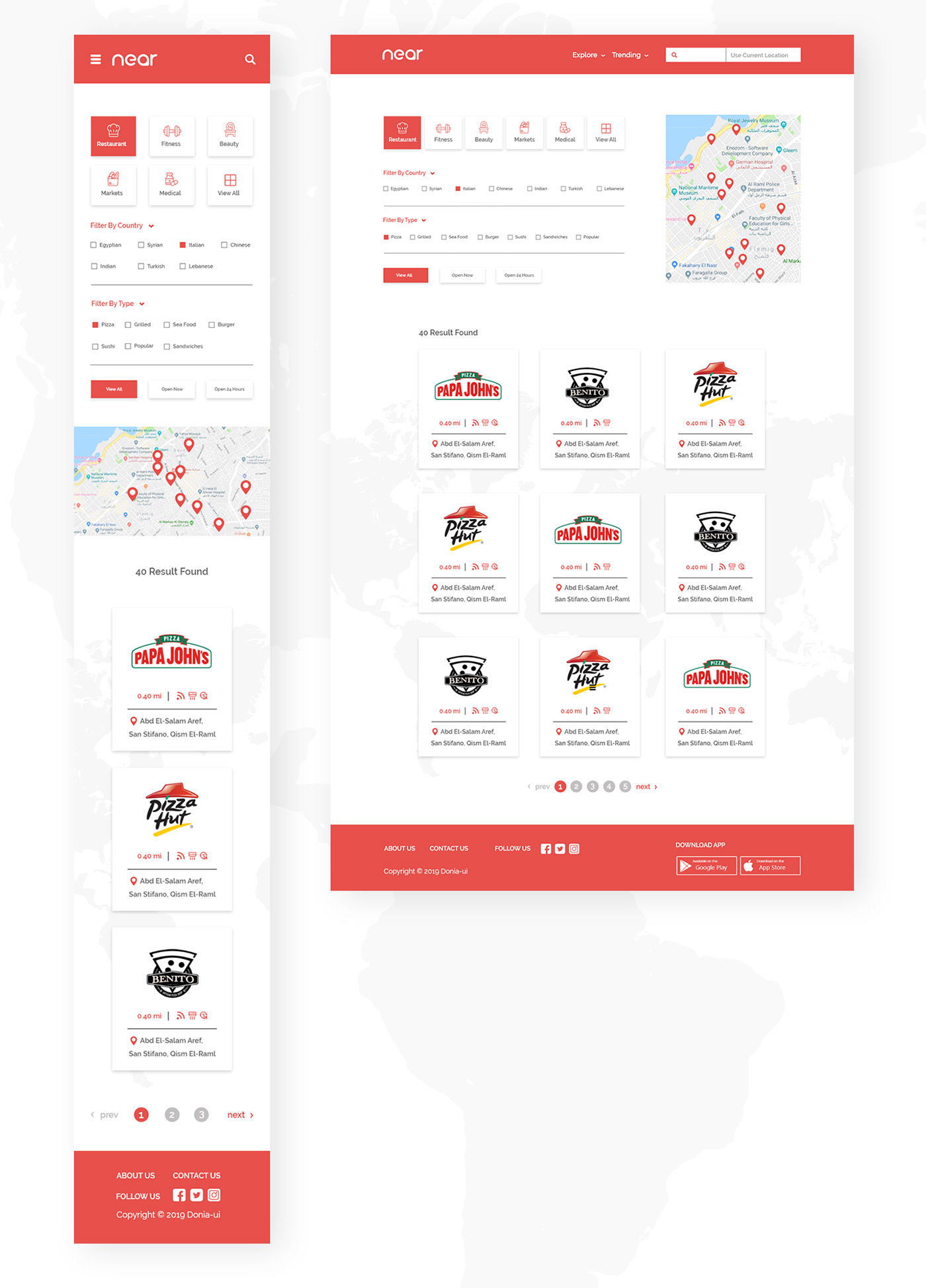 UI ux Webdesign nearby places
