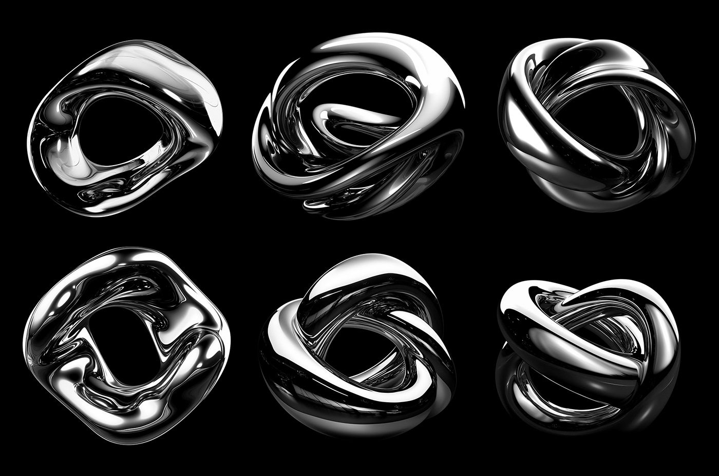 holographic iridescent Liquid chrome shapes metal ai generated gradient 3D abstract