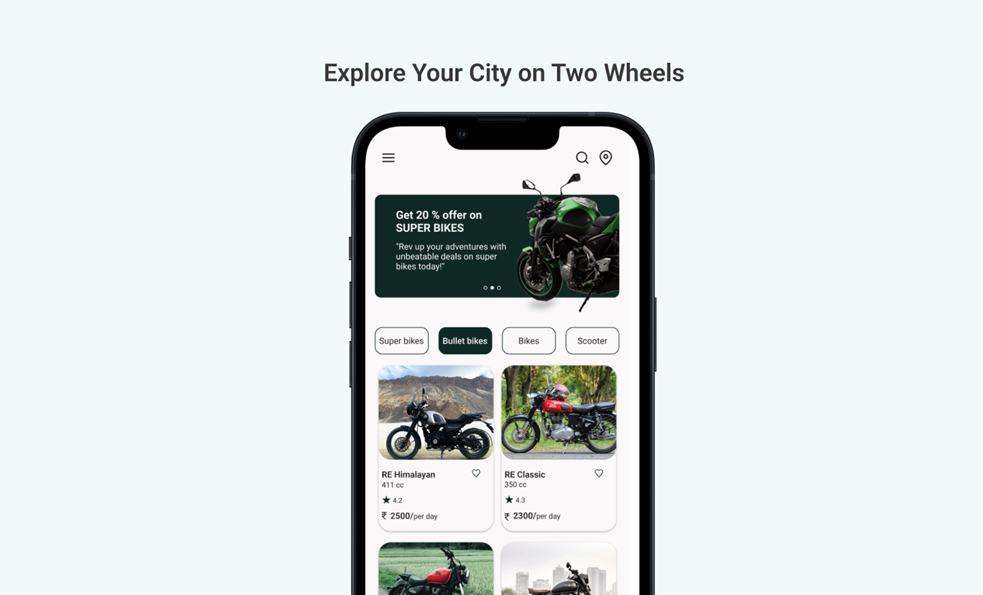 user interface user experience UI/UX Figma rental Bike Interaction design  Mobile app ui design bike rental