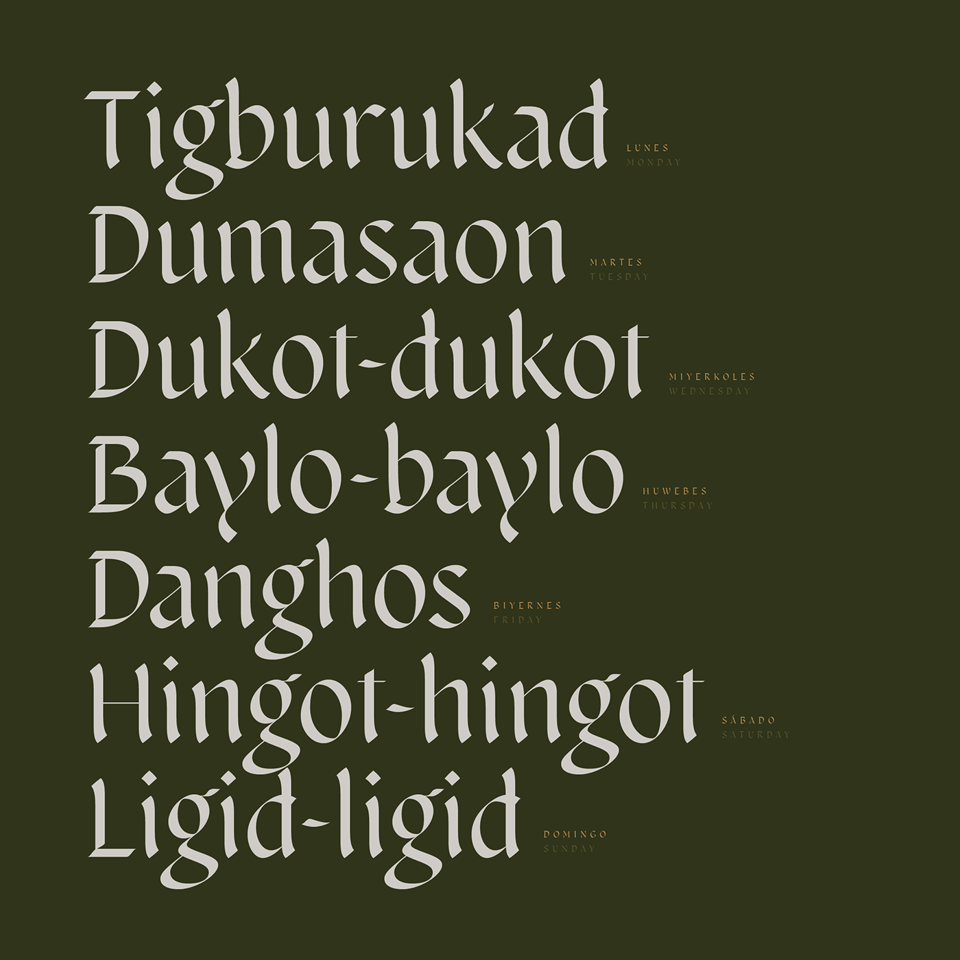 Blackletter calligraphic Display filipino font Typeface typography   Baybayin philippines