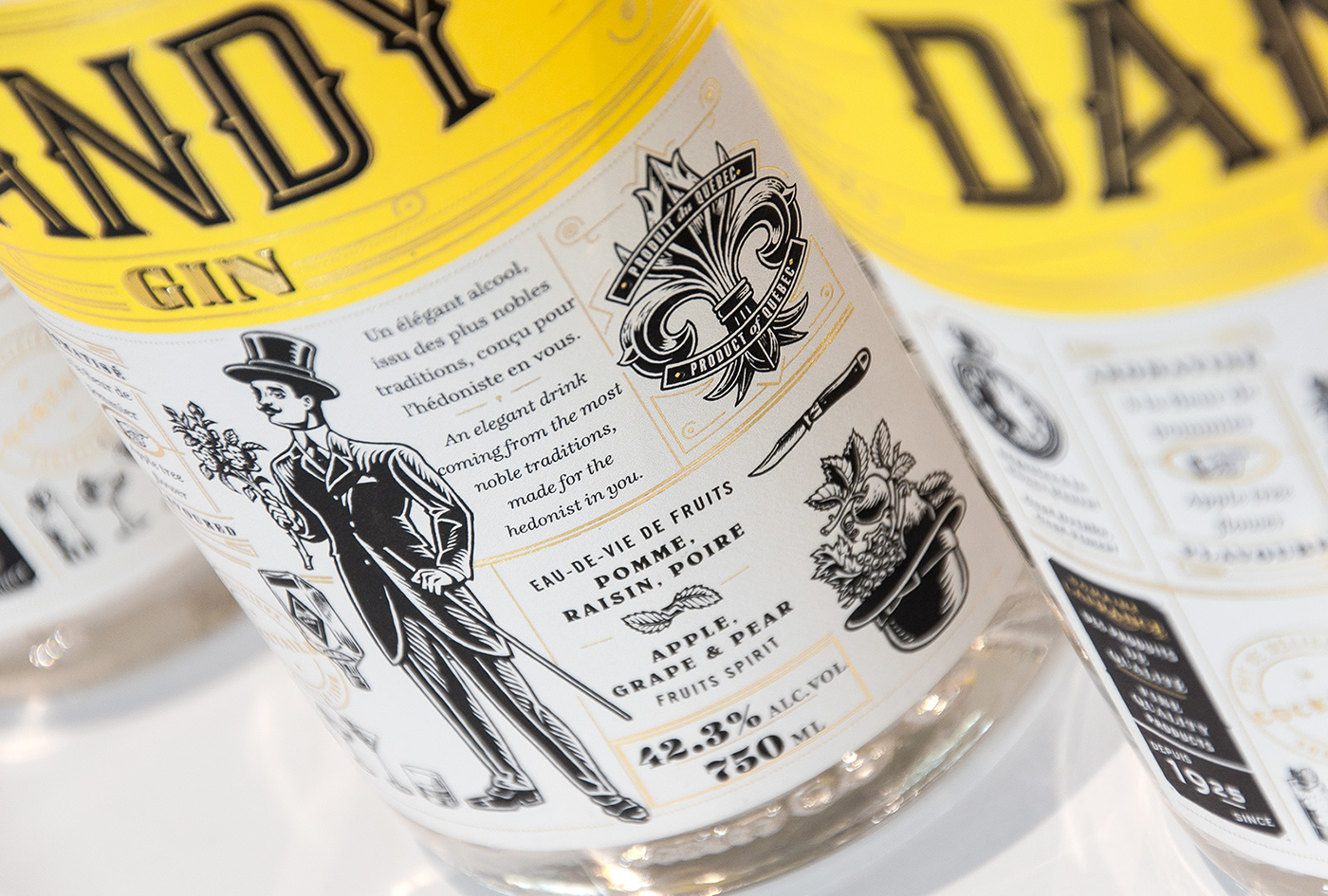 Packaging Dandy yellow ILLUSTRATION  alcool bottle Spirits