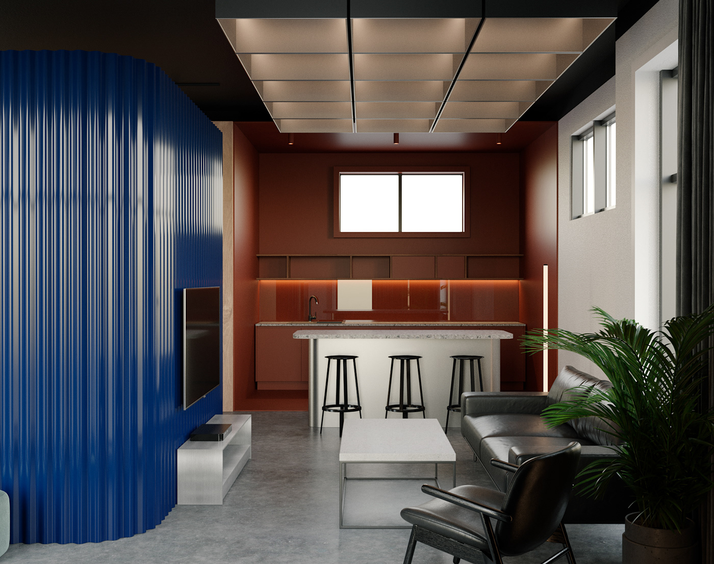 Creative office design interior render MODERN OFFICE INTERIOR Office Design Office interior design Office visualazation