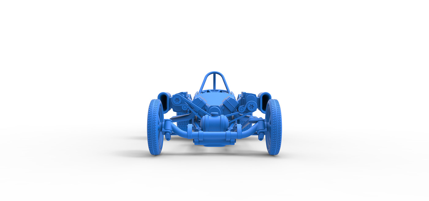 3D printable Drag dragster front engine dragster old school race car toy v8 vintage