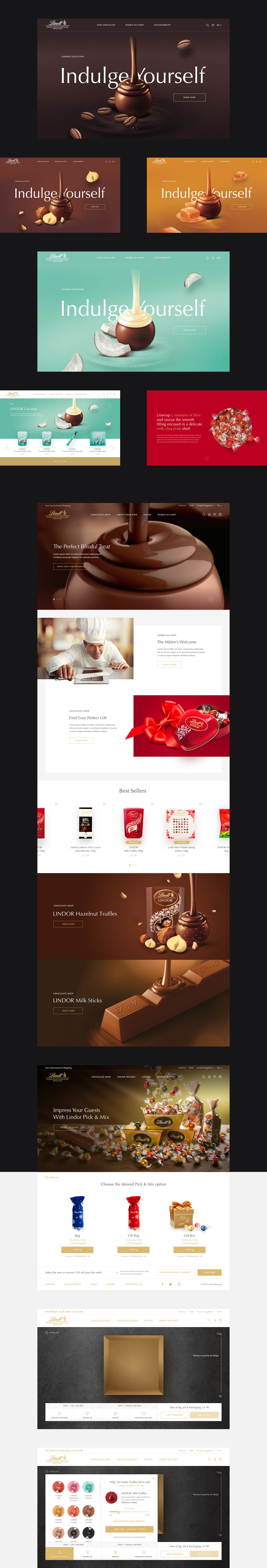 chocolate digital Ecommerce Global luxury mobile UI ux Web Design  design