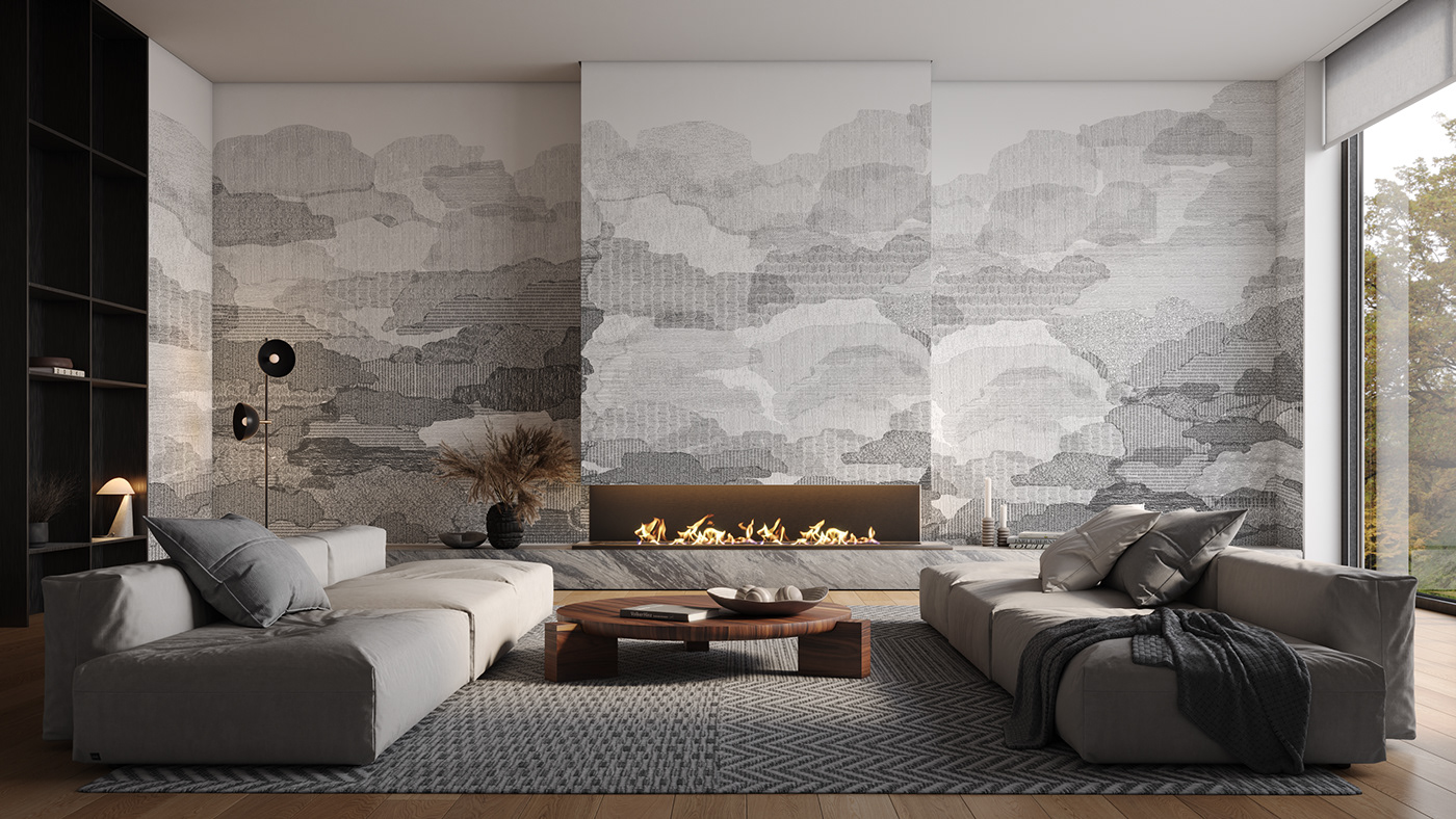 archviz interior design  wallpaper living room CGI interiorrender bedroom design Render Modern Design modern living room
