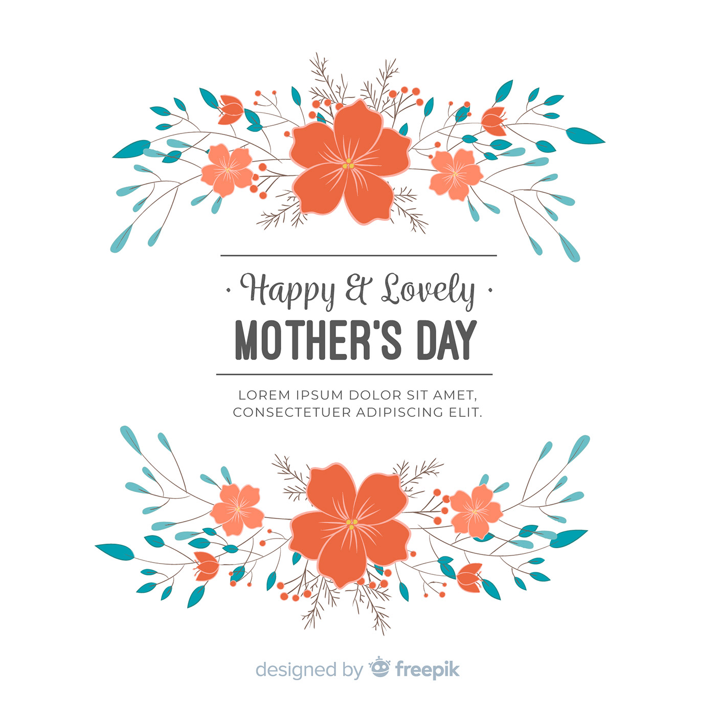 happy mothers day mothers day Floral design vector art vector design ILLUSTRATION  hand drawn Flowers dia de la madre Love