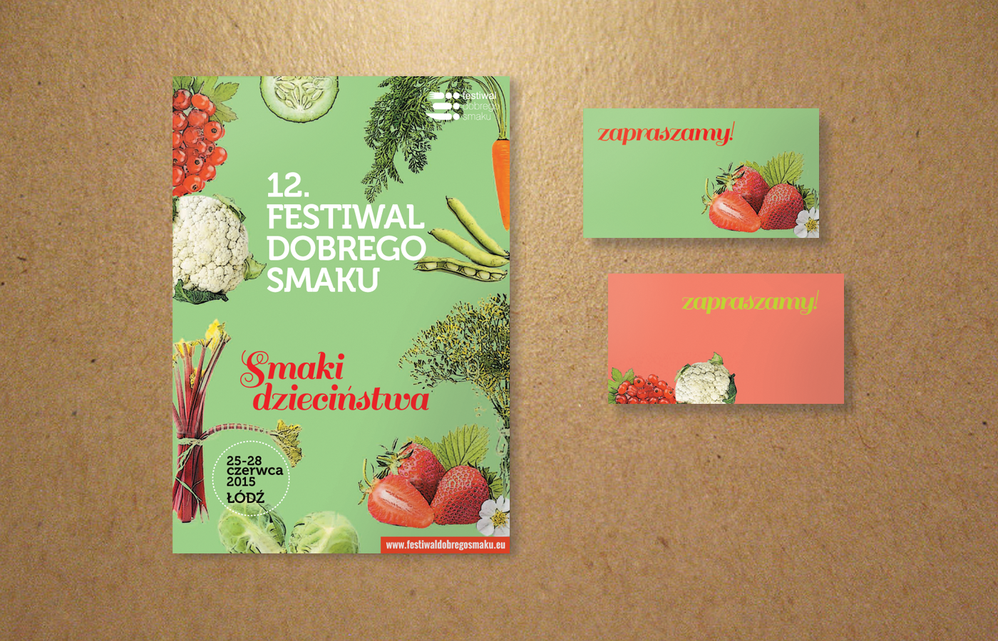 Food  branding  festival eat colorful vintage poster