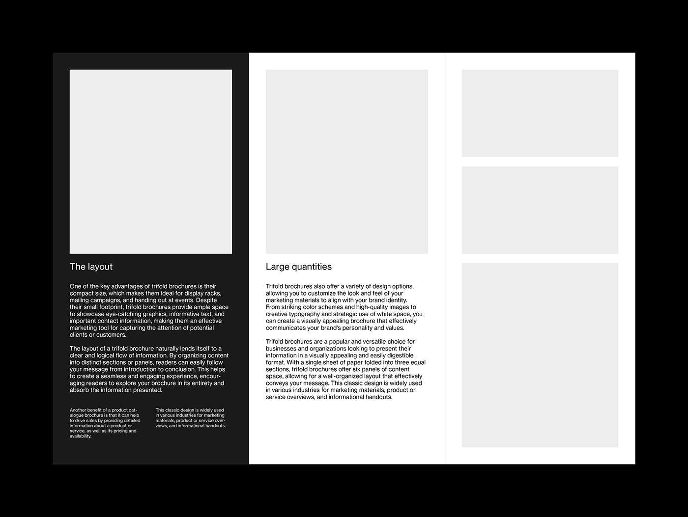 A4 Trifold Leaflet / Brochure Grid System for Adobe InDesign | Spread Example
