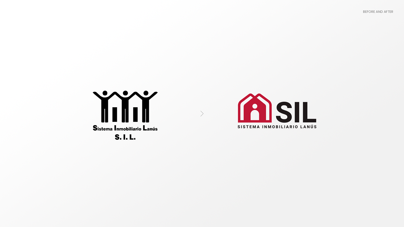 Logo before and after.