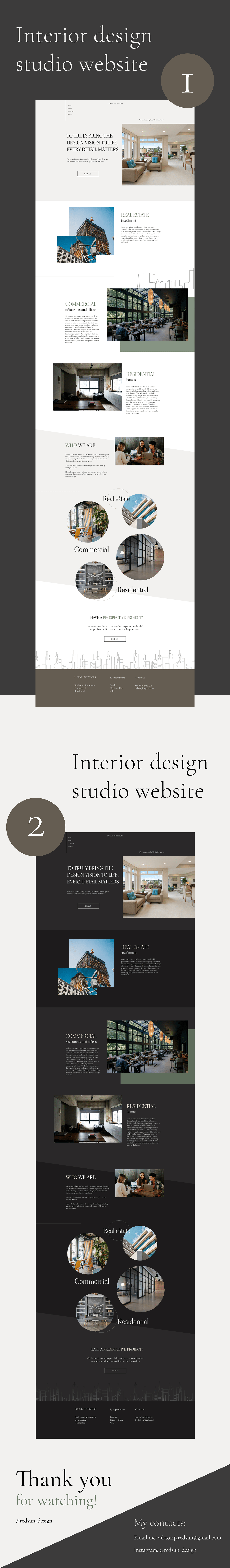 Interior interior design studio landing page Website лендинг студия интерьера