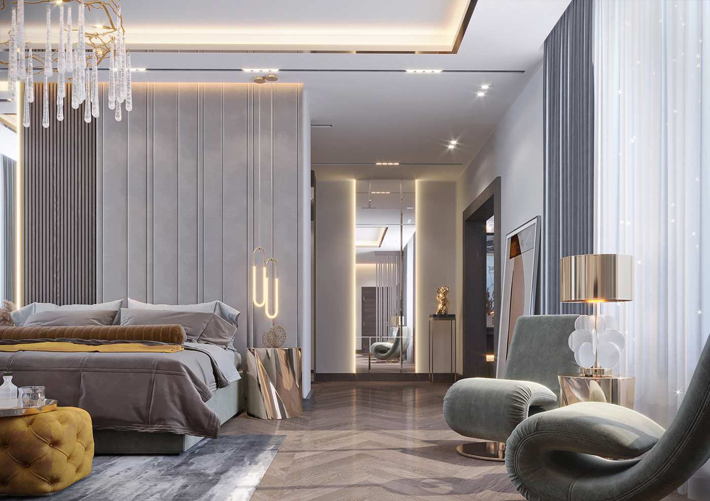 3D architecture bedroom design Interior interior design  master bedroom modern Render visualization