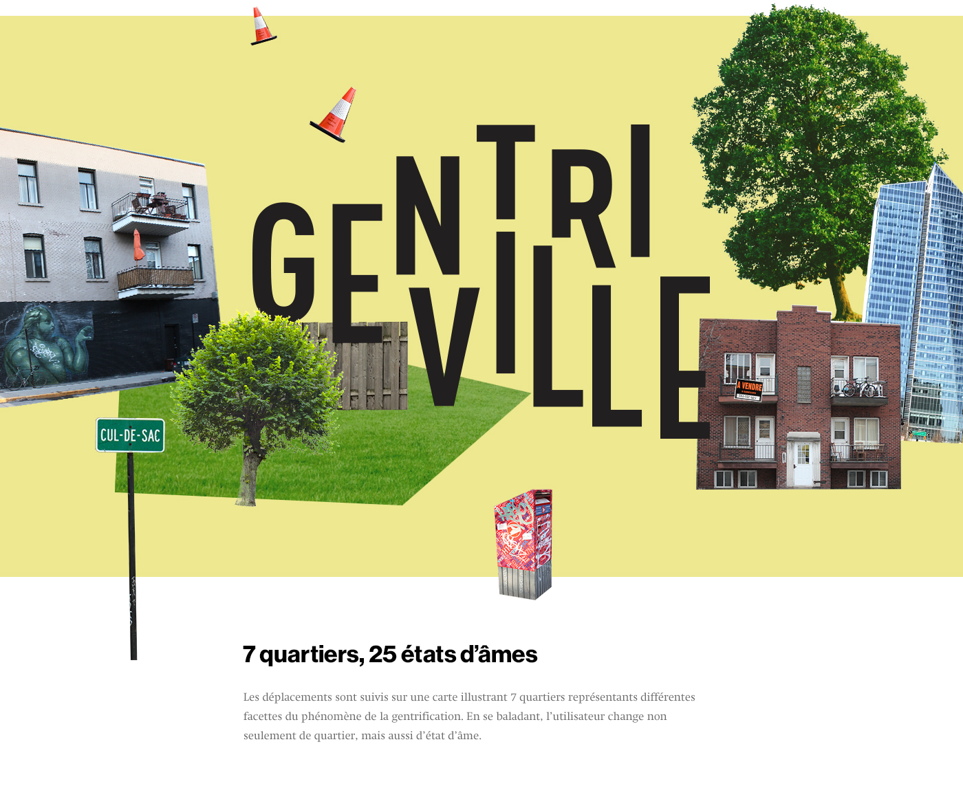 gentrification ville city Carte map interactive collage webgl Documentary  documentaire