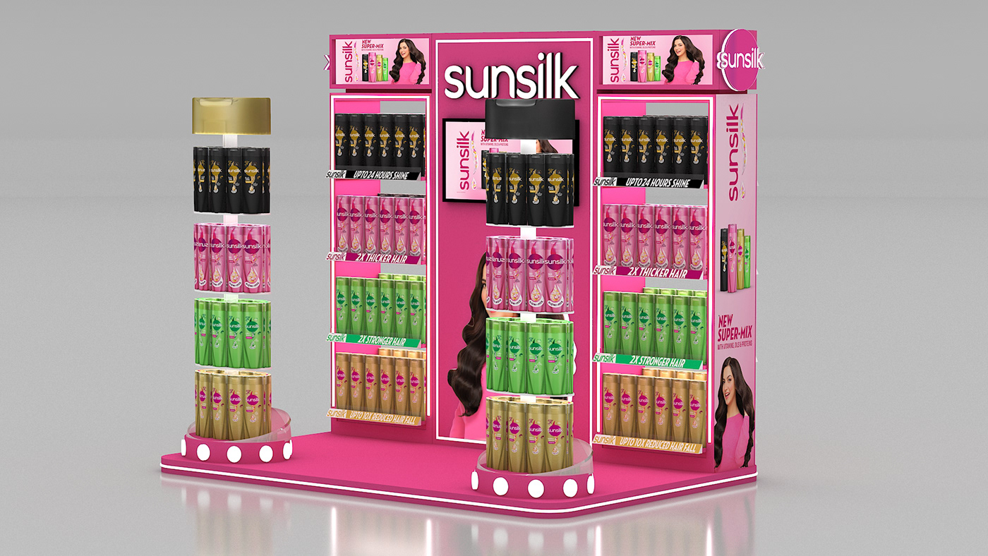 sunsilk shampoo Point of Sale Point of Purchase Retail Display posm POSM design visualization 3ds max