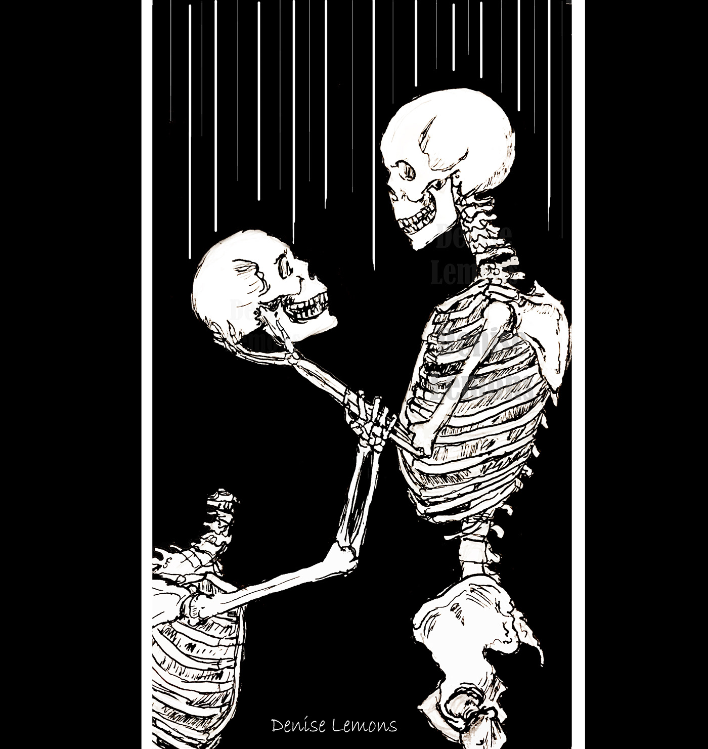 skeletons concept anatomy skull ILLUSTRATION  ink