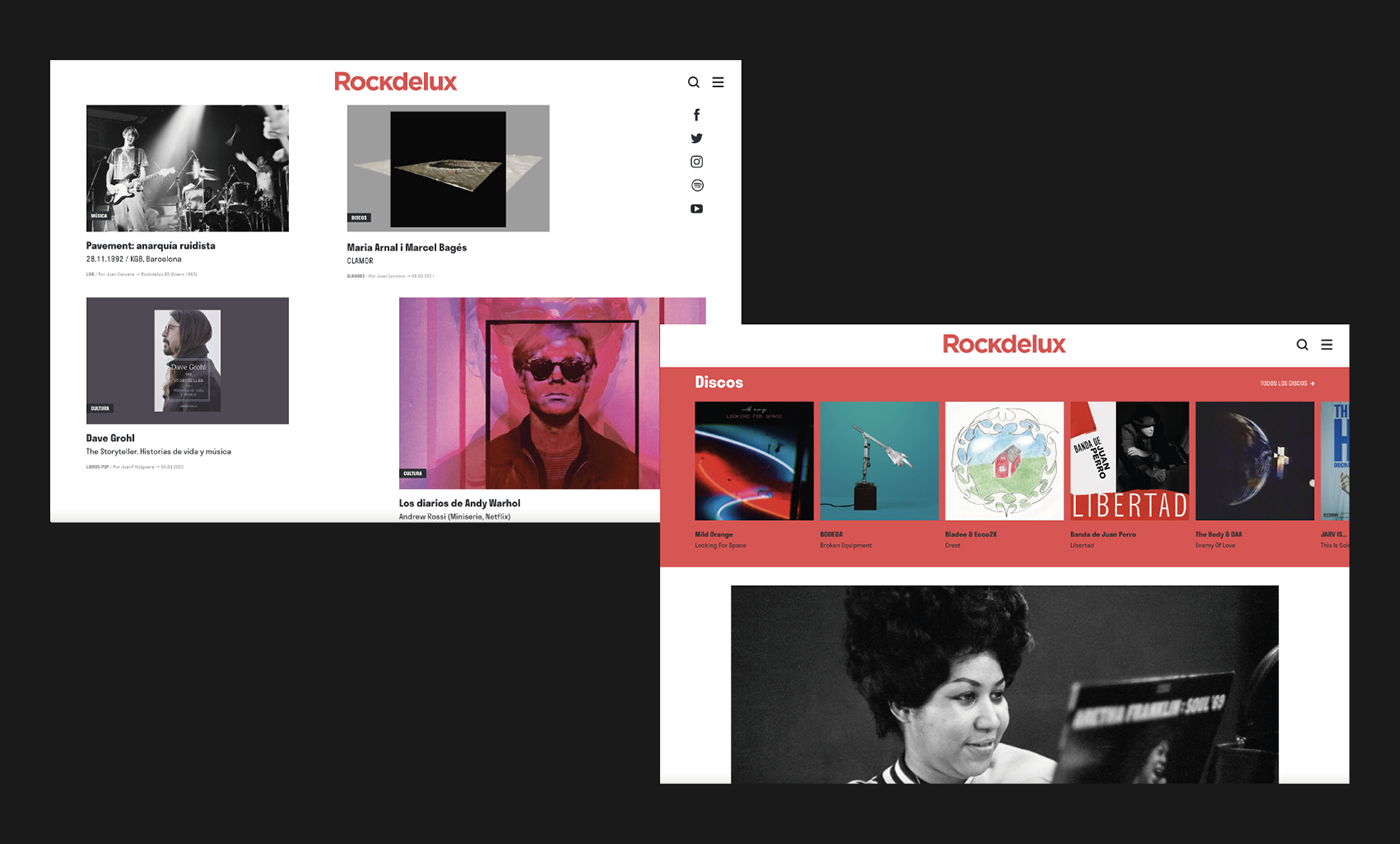 Digital Magazine music Music magazine Primavera Sound Rockdelux Web Web Design  Webdesign Website Website Design
