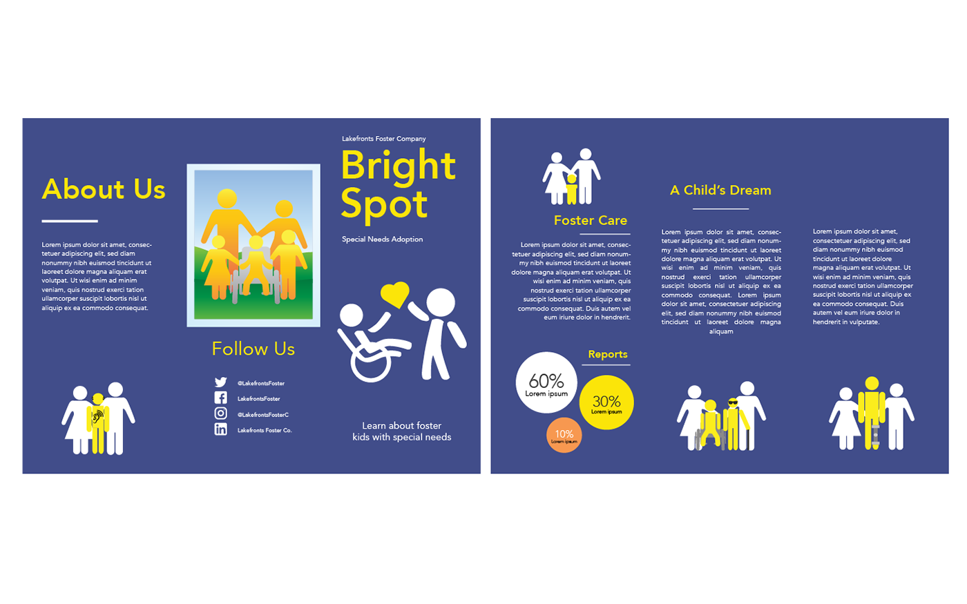 brochure adoption brochure design children adoption special needs bright star bright spot children special needs tri-fold