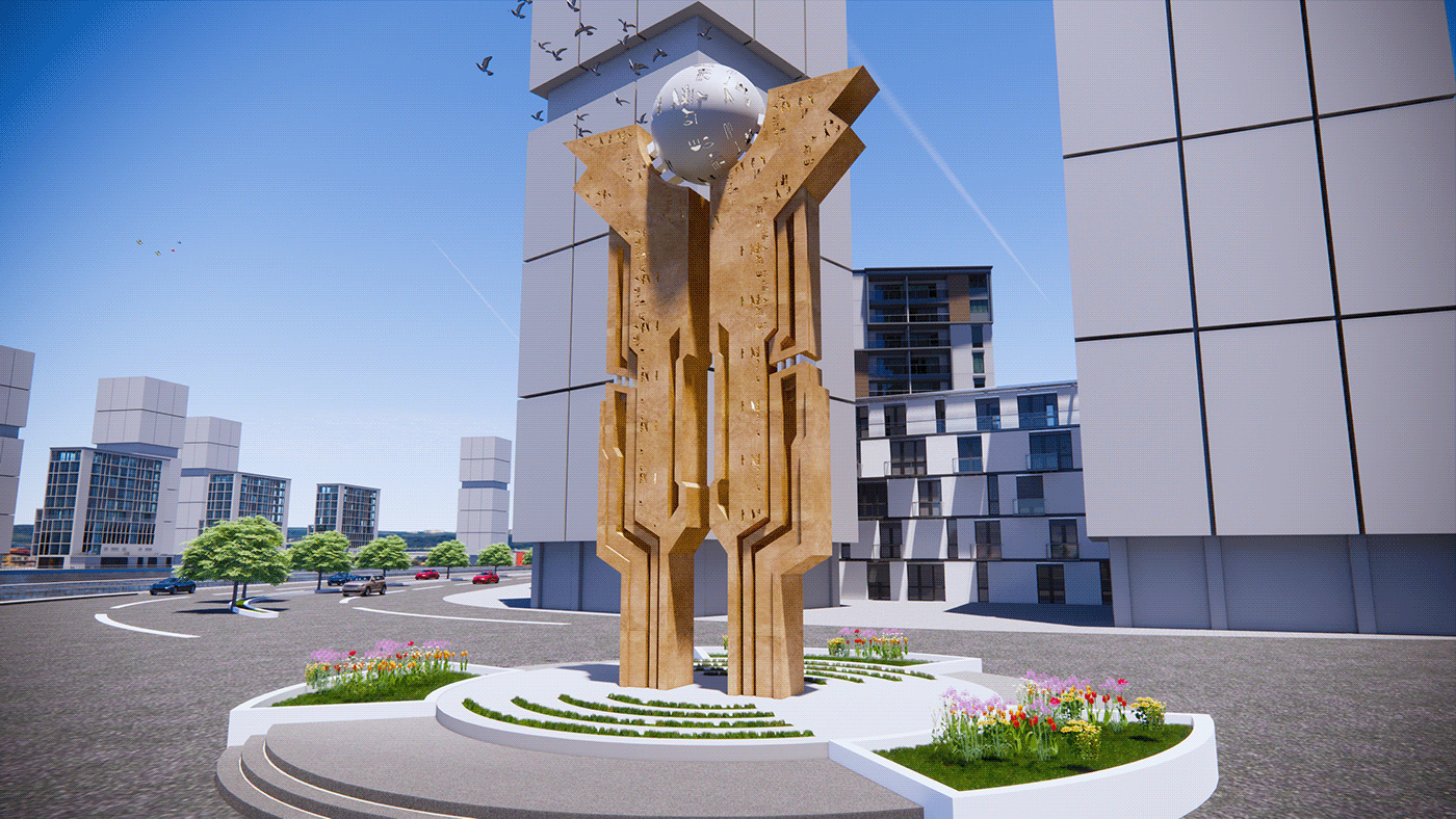 building architecture Memorial architectural design Render 3D modern exterior architecturre