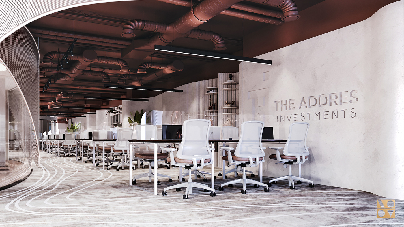 architecture Render visualization modern admin real estate Office Office Design office furniture