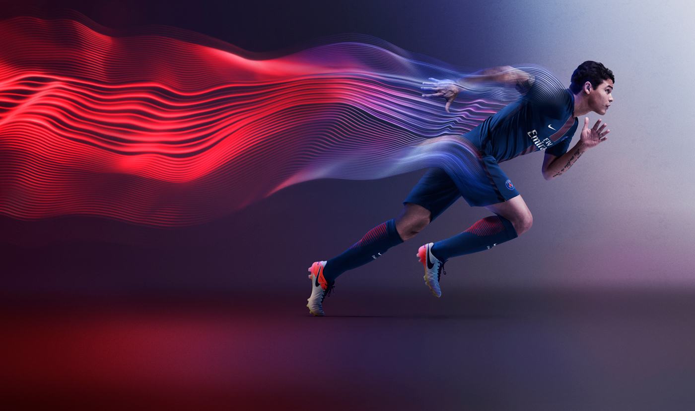Nike football motion light trail sport athlete light speed lightspeed