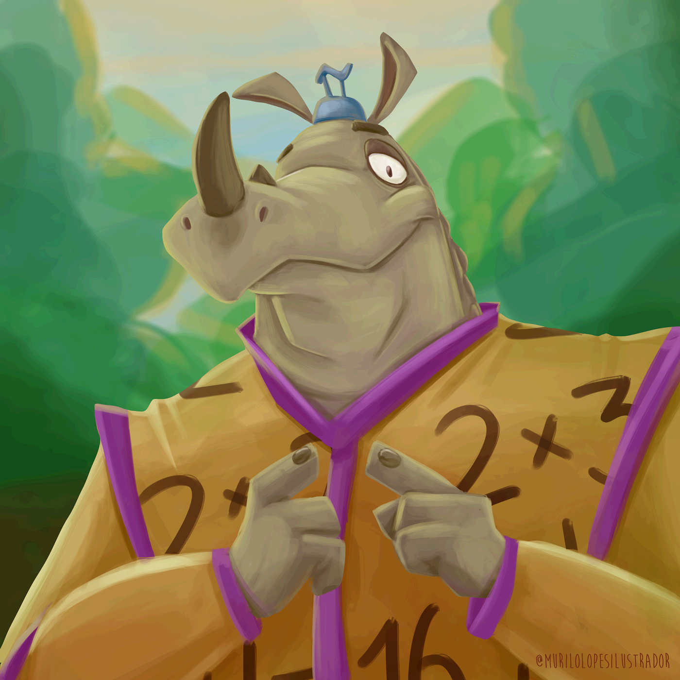 digital painting painting   Ilustração desenho timelapse quindim rinoceronte tv infancia sitio do picapua amarelo