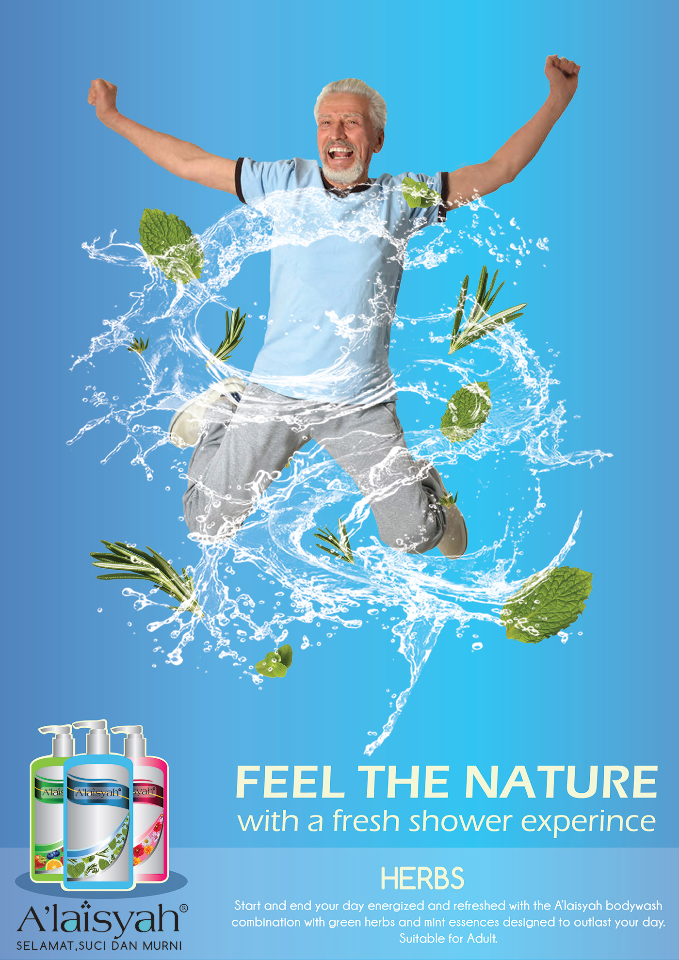 poster ads bodywash shower gel graphic design 