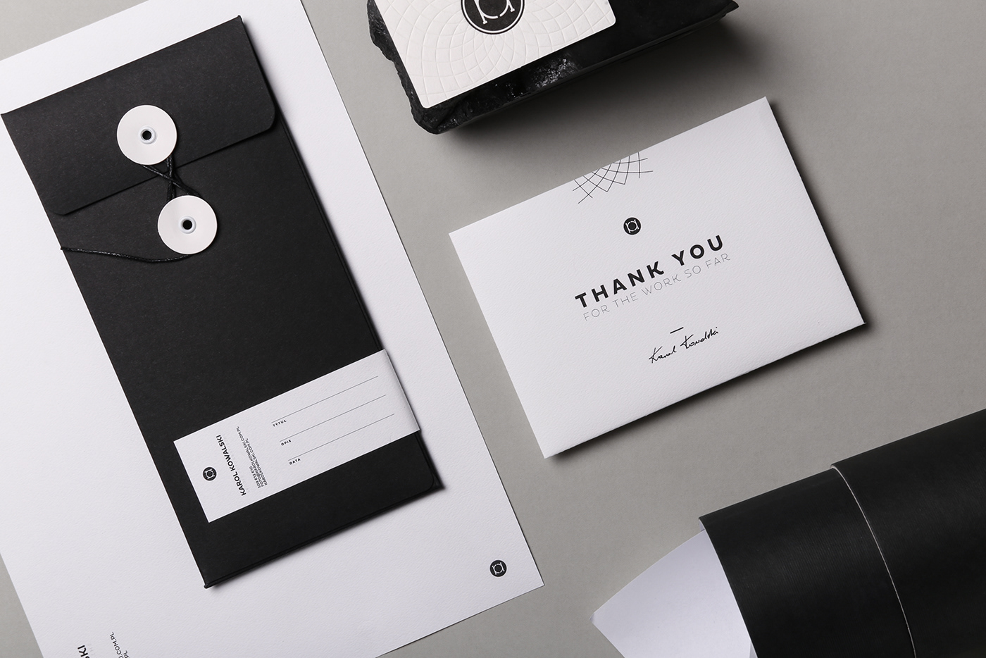 branding  business card graphics design foxtrot black monochrome letterpress logo visual identity poland
