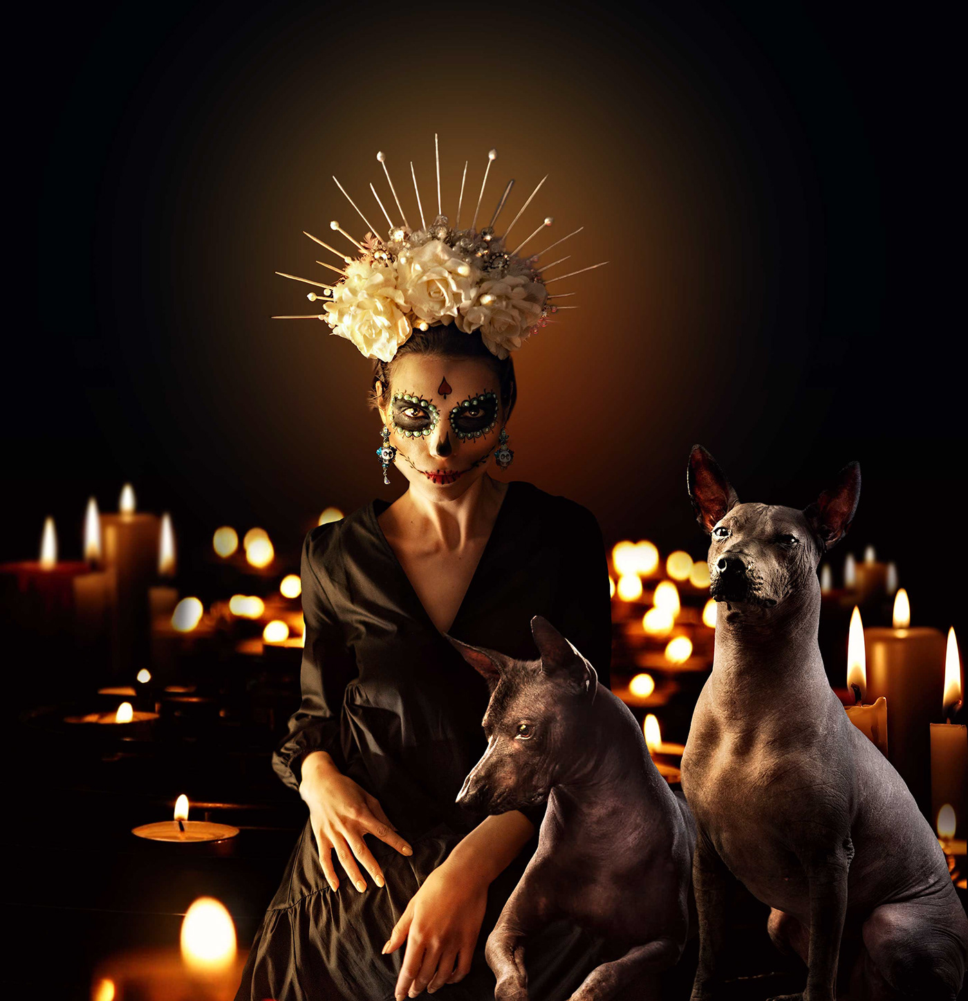 artwork Digital Art  dogs identity mejico Mexican mexico portrait woman