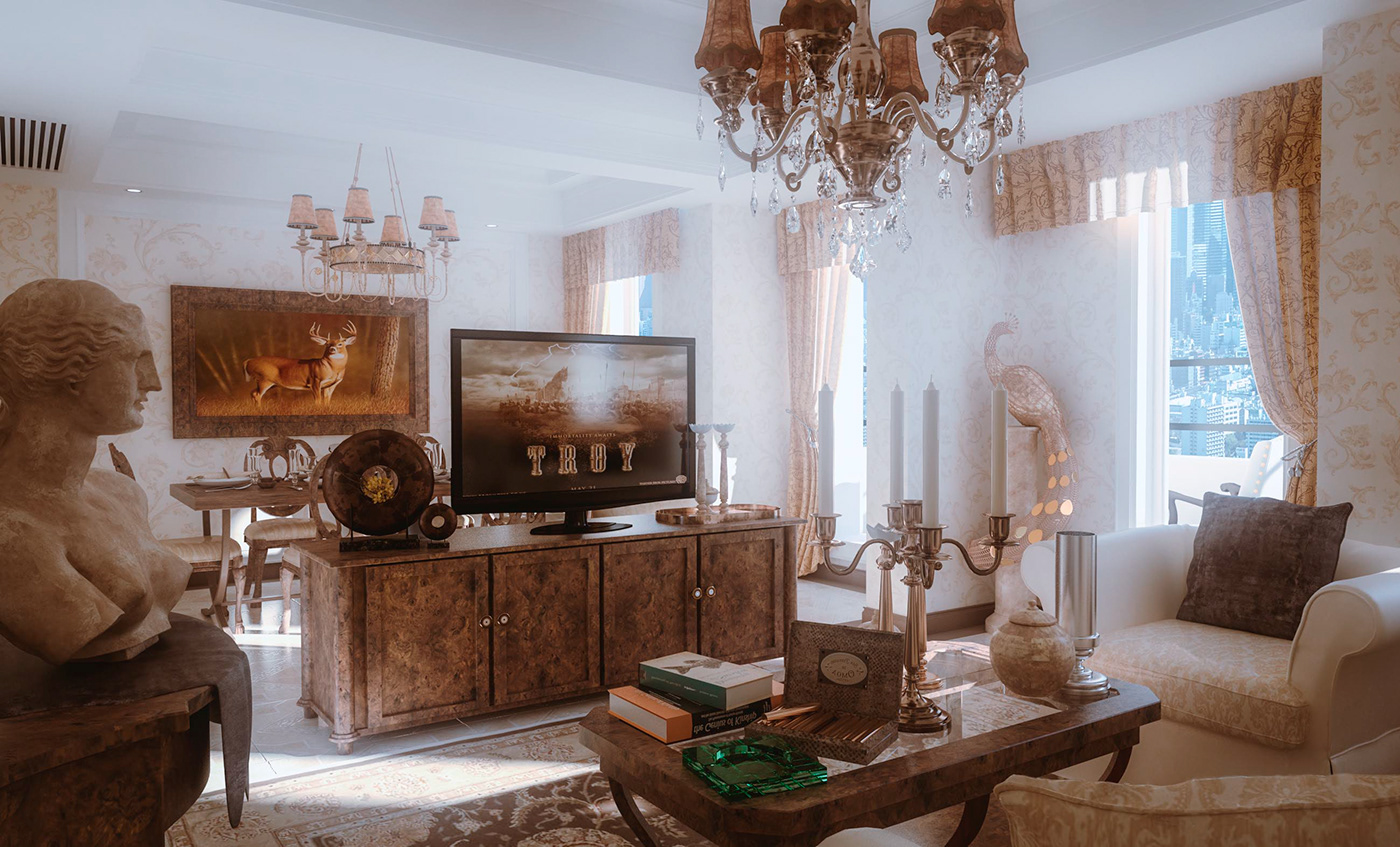 3dmax redshift render Luminar architecture archviz Interior living room