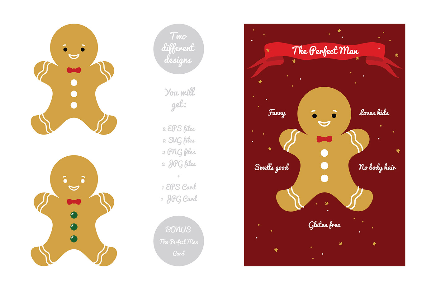 card Christmas cookie Gingerbread Holiday man new year