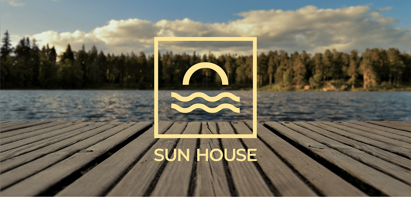 house lake logo Nature Sun wave Website
